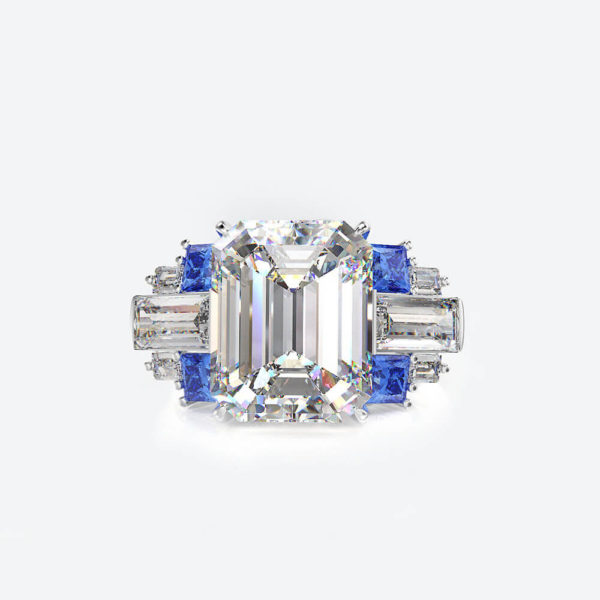 blue sapphire 925 silver ring