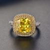 Yellow Topaz CZ Diamond Gemstone Rings