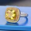 Yellow Topaz CZ Diamond Gemstone Rings