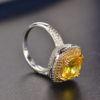 Yellow Topaz CZ Diamond Gemstone Rings