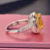 Yellow Topaz CZ Diamond Gemstone Rings