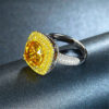 Yellow Topaz CZ Diamond Gemstone Rings