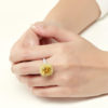 Yellow Topaz CZ Diamond Gemstone Rings