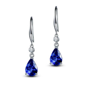blue sapphire zircon drop earring