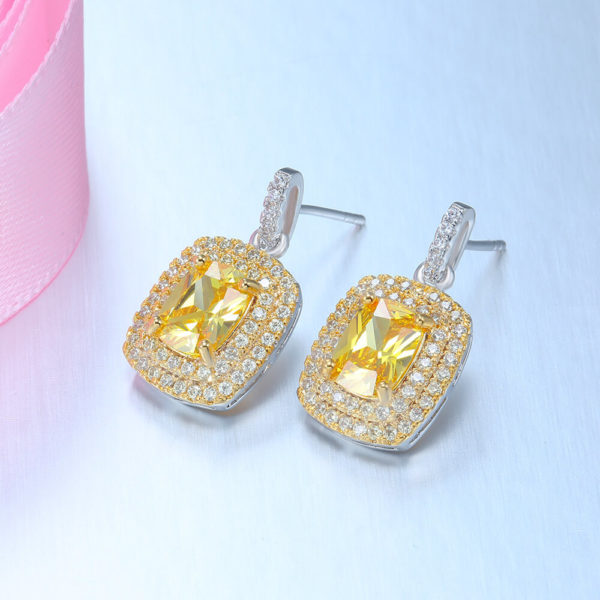 Yellow Zirconia Diamond Stud Earring