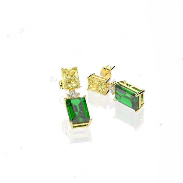 18k gold emerald stud earring