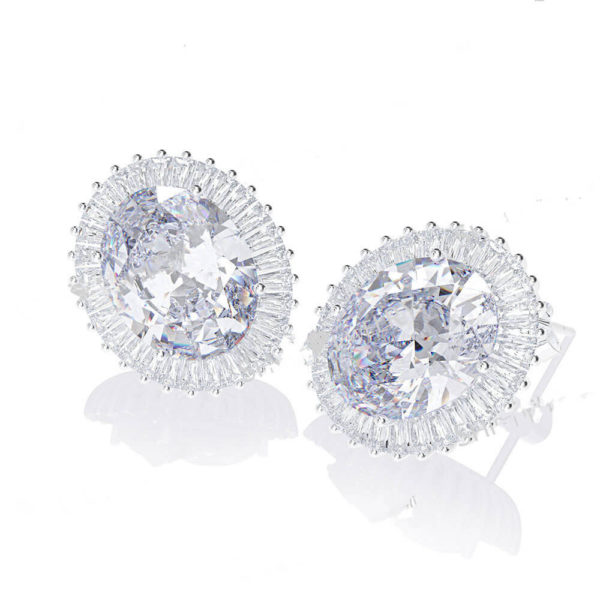 cubic zirconia diamond stud earrings