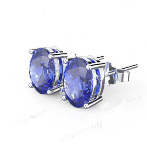blue sapphire stud earring