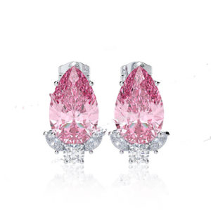 Drop Pink Zirconia Stud Earring