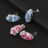 Drop Pink Zirconia Stud Earring