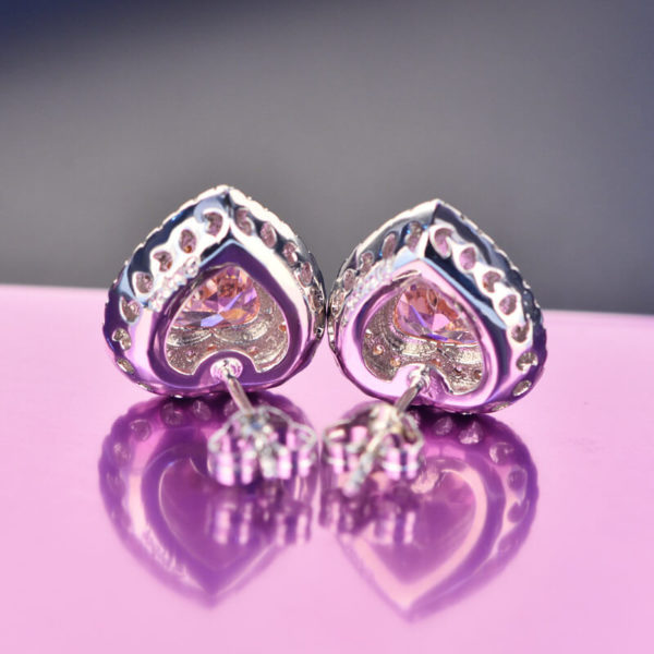 Love Heart Design Stud Earrings