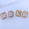 925 Silver Black Clover Stud Earrings