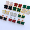 925 Silver Black Clover Stud Earrings
