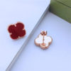 925 Silver Black Clover Stud Earrings
