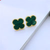 925 Silver Black Clover Stud Earrings