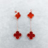 lucky clover silver stud earrings