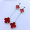 lucky clover silver stud earrings
