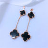 lucky clover silver stud earrings