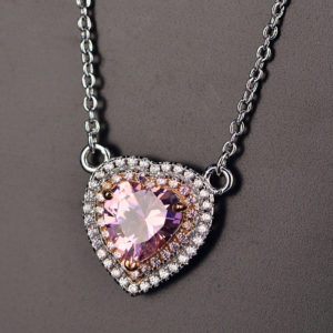 cubic zirconia heart necklace