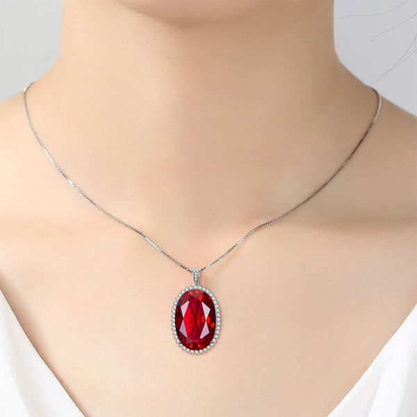 red ruby pendant necklace