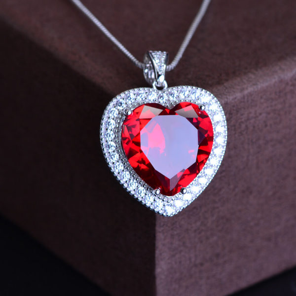 ruby heart pendant necklace