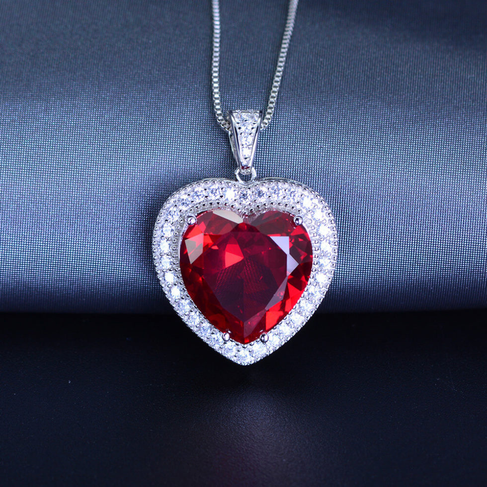ruby heart pendant necklace red diamond heart necklace 2020