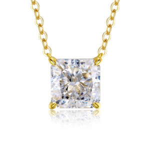 radiant cut diamond necklace