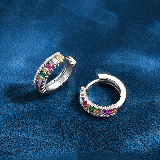 rainbow hoop earrings