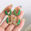 Enamel Stainless Steel Hoop Earrings
