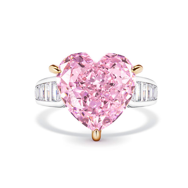 Pink Heart CZ Ring