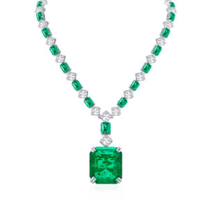 Green Emerald Pendant Necklace