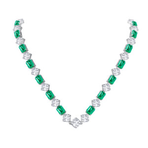 Emerald Cut Zirconia Tennis Chain Chocker Necklace