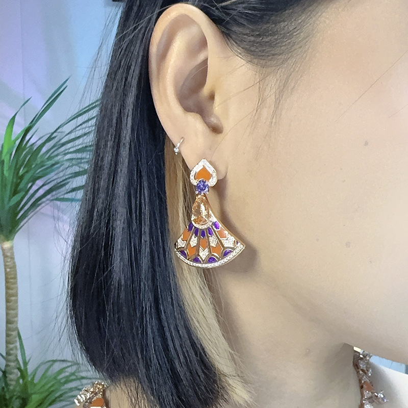 FLSZ001-2 Bulgari Fan Necklace Earring