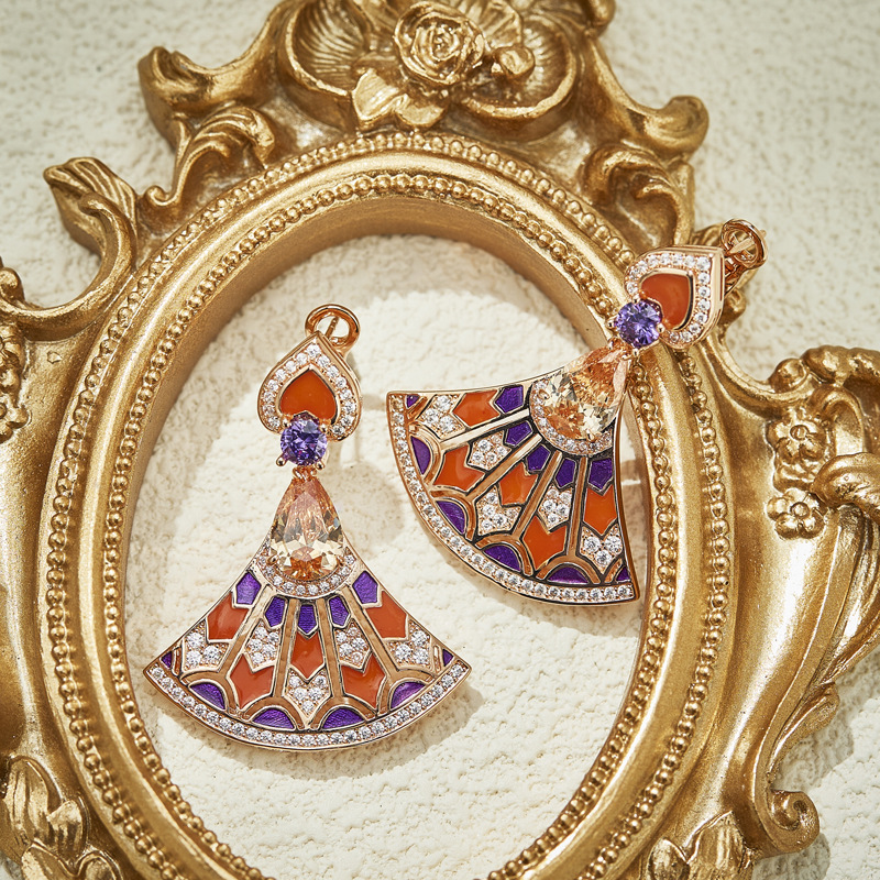 FLSZ001-4 diamond hoop earring