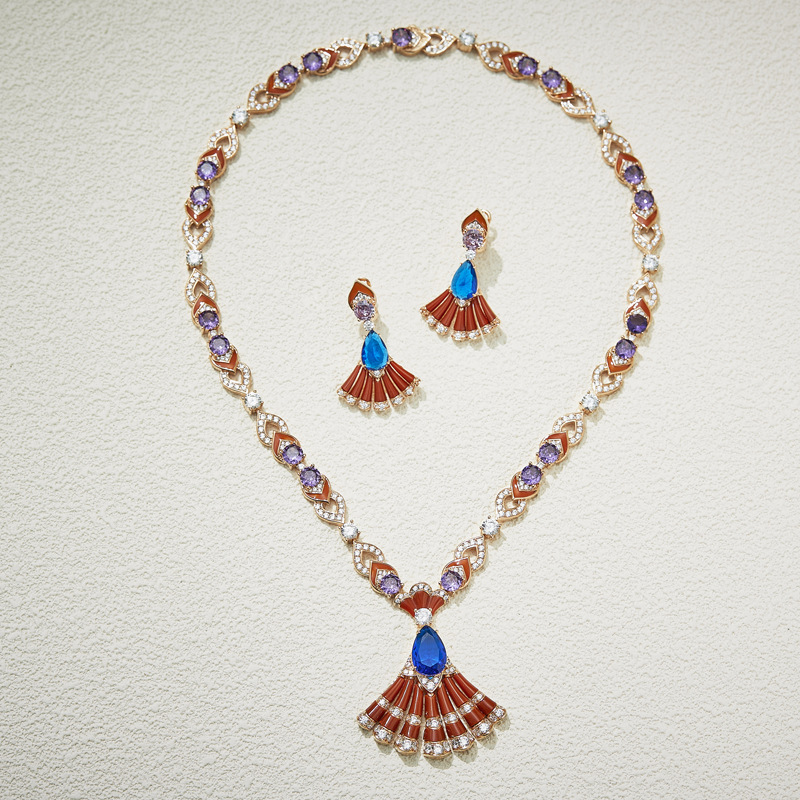 SZXL007-1 Bulgari Fan Necklace Earring